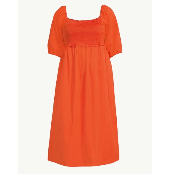 NWT Free Assembly Women's Smocked Midi Dress with Convertible Sleeves - Picture 5 of 10